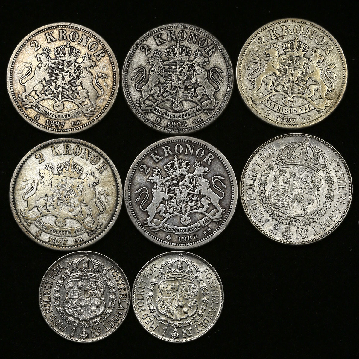 貨幣博物館 | SWEDEN スウェーデン マイナー銀貨8枚 F~VF