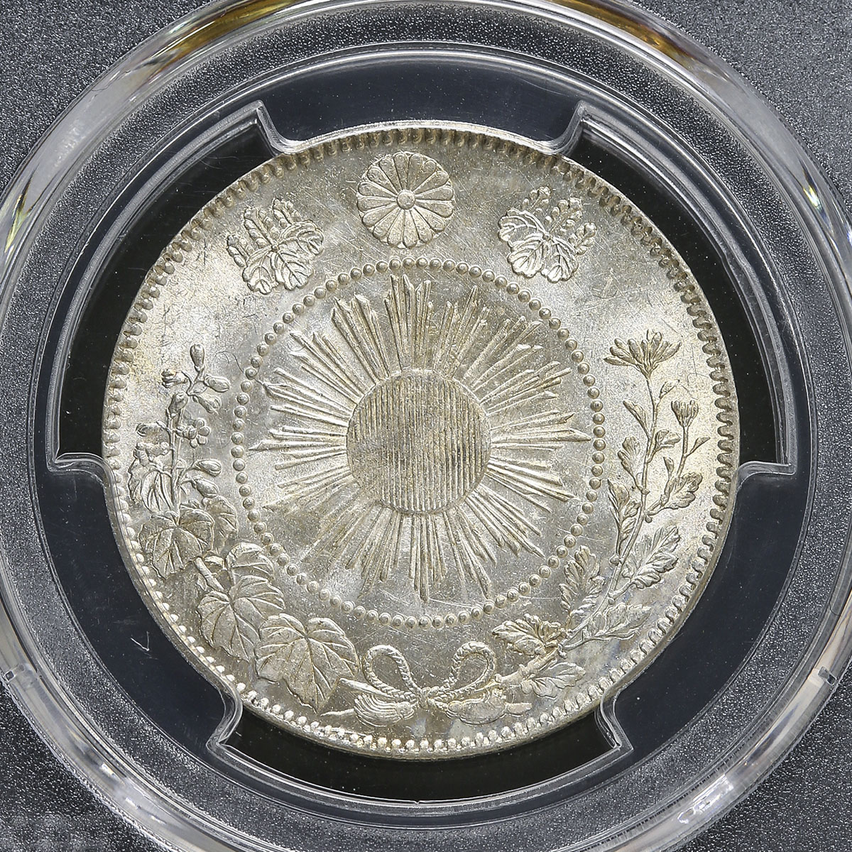 auction,日本 旭日竜大型五十銭銀貨 Rising sun dragon 50Sen (Large size) 明治3年(1870) PCGS- MS64