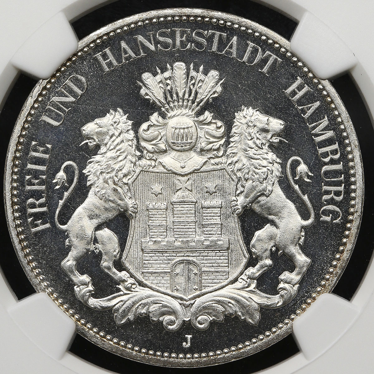 貨幣博物館 | GERMANY Hamburg ハンブルグ 5Mark 1907J Proof FDC