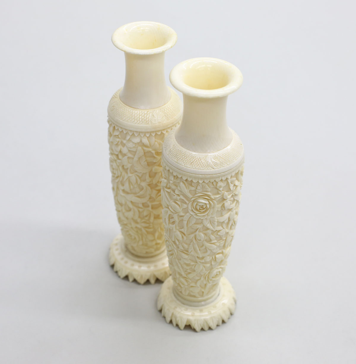 貨幣博物館 | 象牙仏像/象牙花瓶一対 全3点(Ivory Buddha statue&a