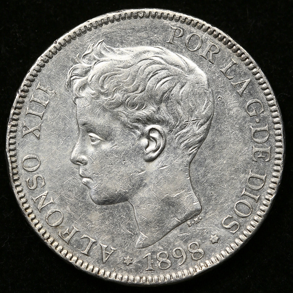 オークション Spain Alfonso Xiii アルフォンソ13世 16 1931 5pesetas 18 98 Sg V