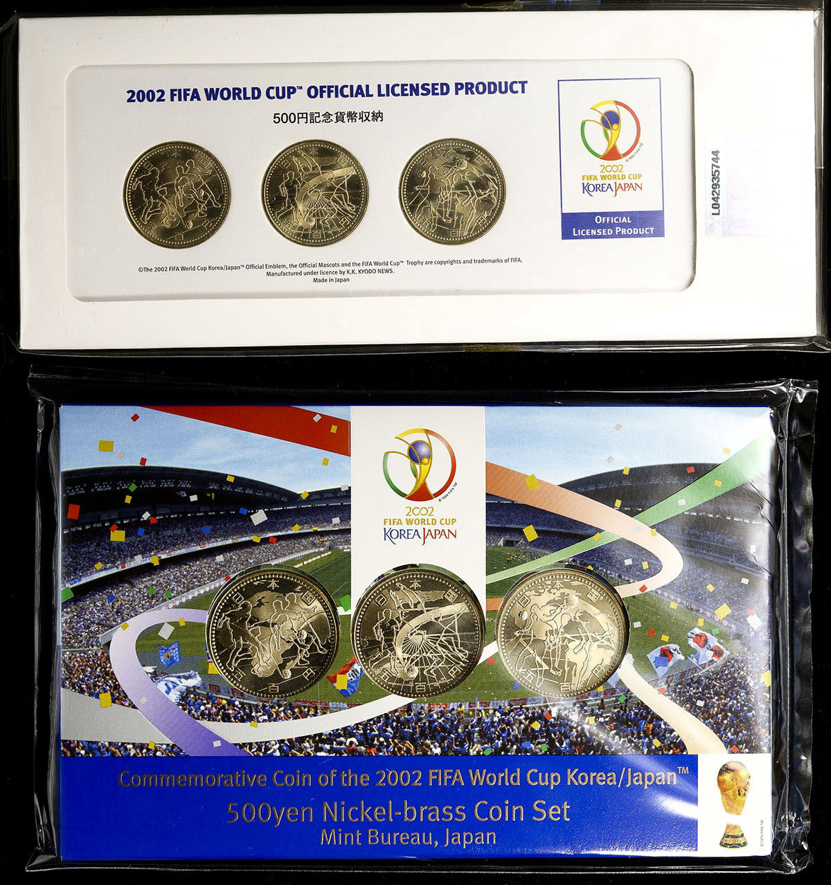 貨幣博物館 | 日本 FIFAワールドカップ記念五百円3種セット×(2) 平成14年 FIFA World Cup Commemorative  500Yen Nickl-brass 2002 3pcs Set