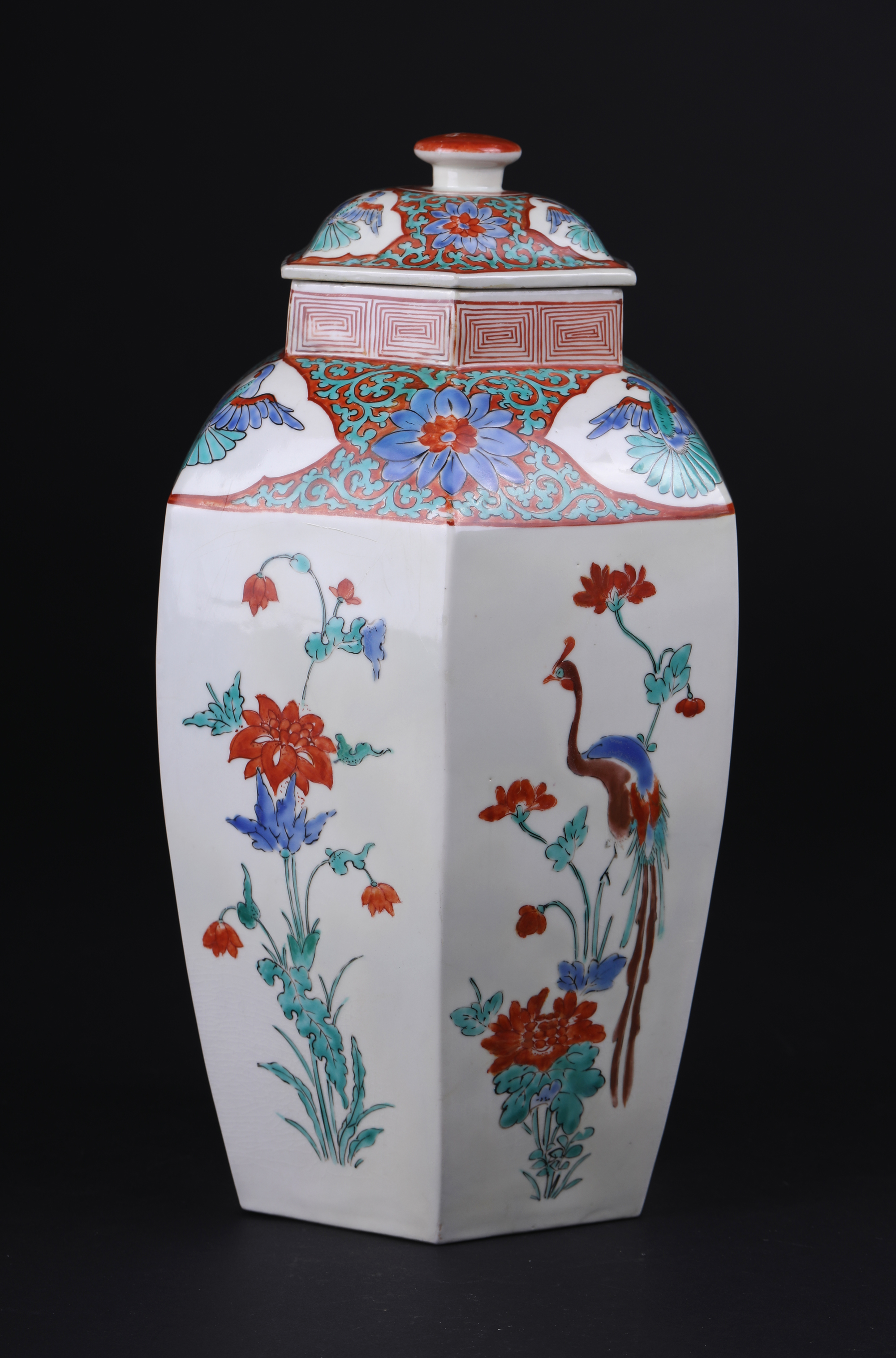 オークション 色絵柿右衛門 ハンプトンコート八角壺 江戸時代 17世紀 返品不可 Sold As Is No Returns