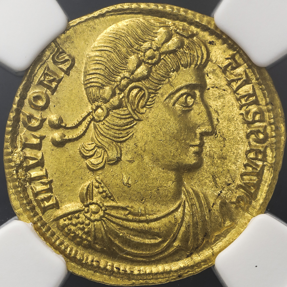 古代コイン】ローマ帝国AD337-350 コンスタンス1世 銅貨 AUグレード 
