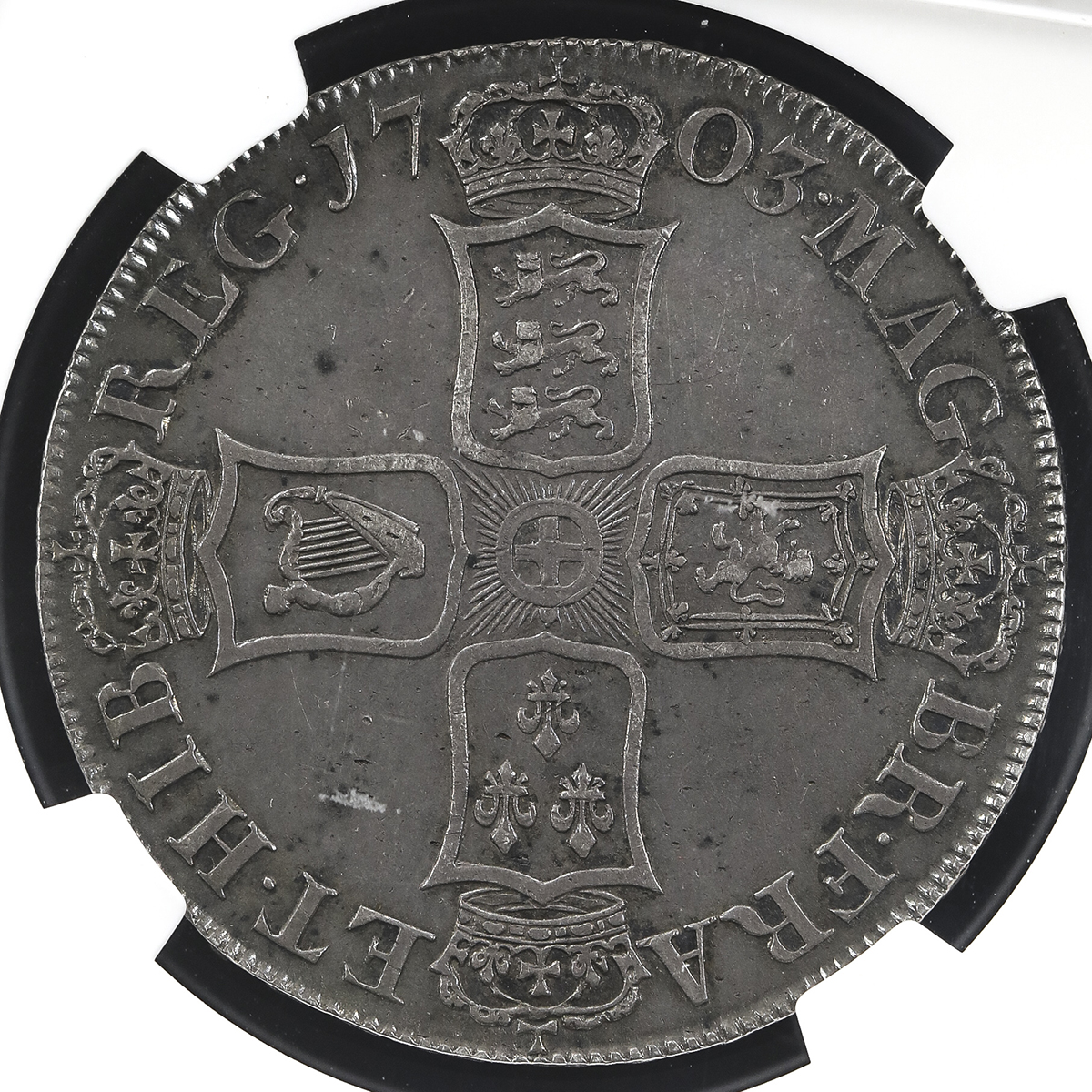3139.　美品　1833年　イギリス領　ボンベイ　クォーターアンナ 貨幣博物館 | GREAT BRITAIN Anne アン(1702~14) Crown 1703VIGO