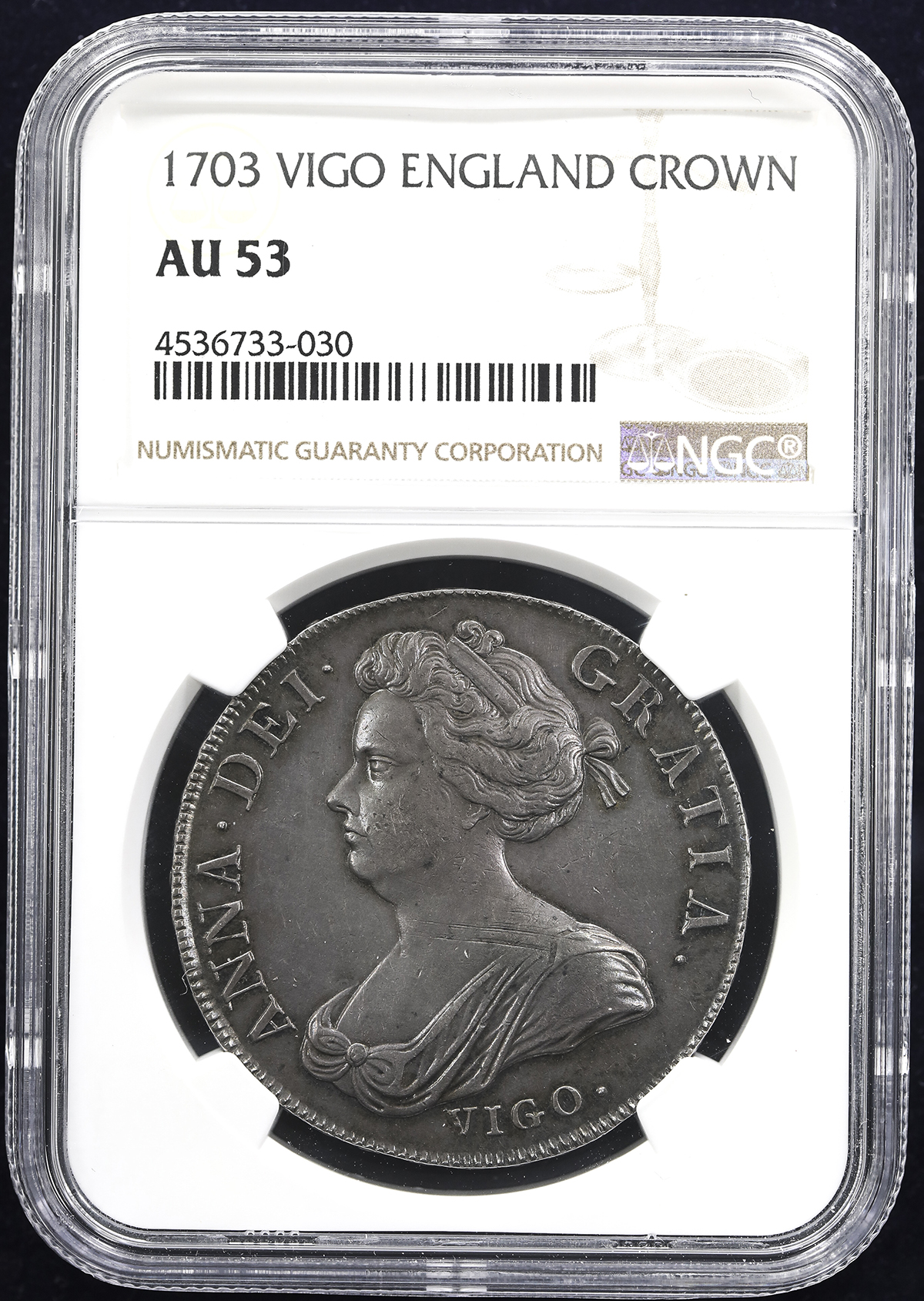 3139.　美品　1833年　イギリス領　ボンベイ　クォーターアンナ 貨幣博物館 | GREAT BRITAIN Anne アン(1702~14) Crown 1703VIGO