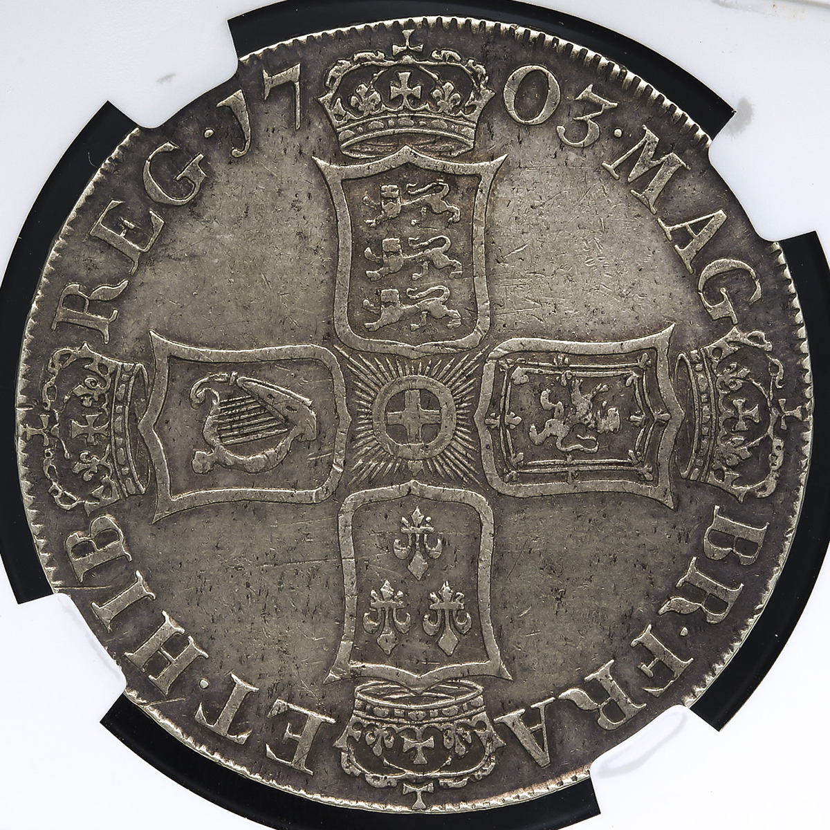 貨幣博物館 | GREAT BRITAIN Anne アン(1702~14) Crown 1703 VIGO VF~EF