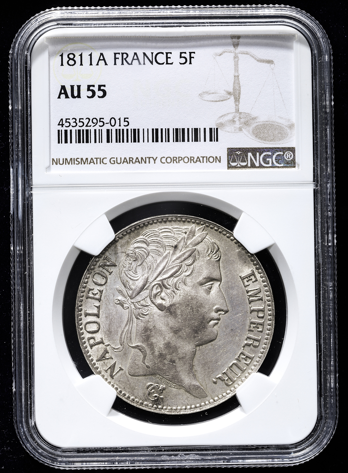 貨幣博物館 | FRANCE Napoleon I ナポレオン1世(1802~15) 5Francs 1811A EF