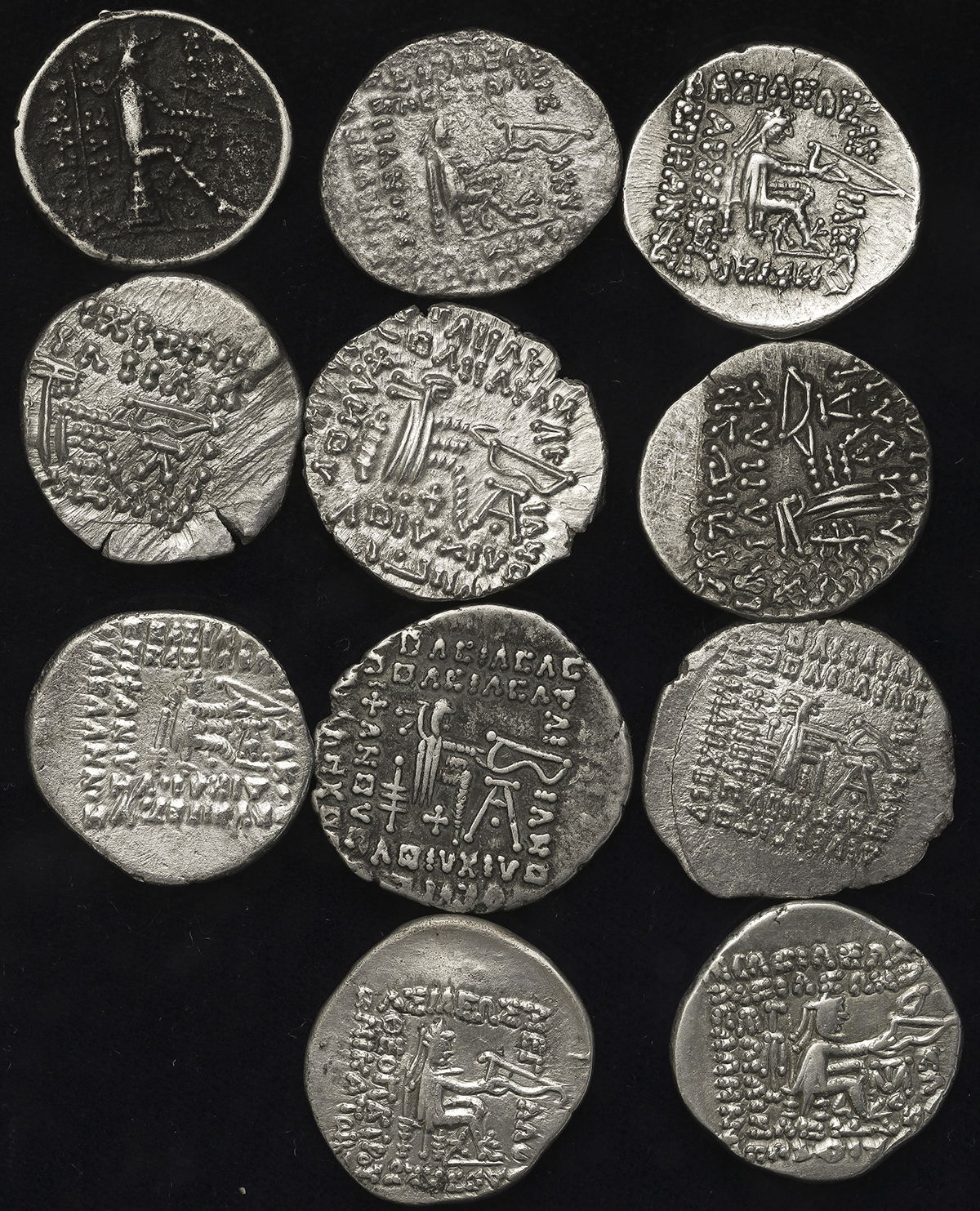 貨幣博物館 | Parthian Kingdom's lot パルティア王国 Lot of AR Drachm F~EF