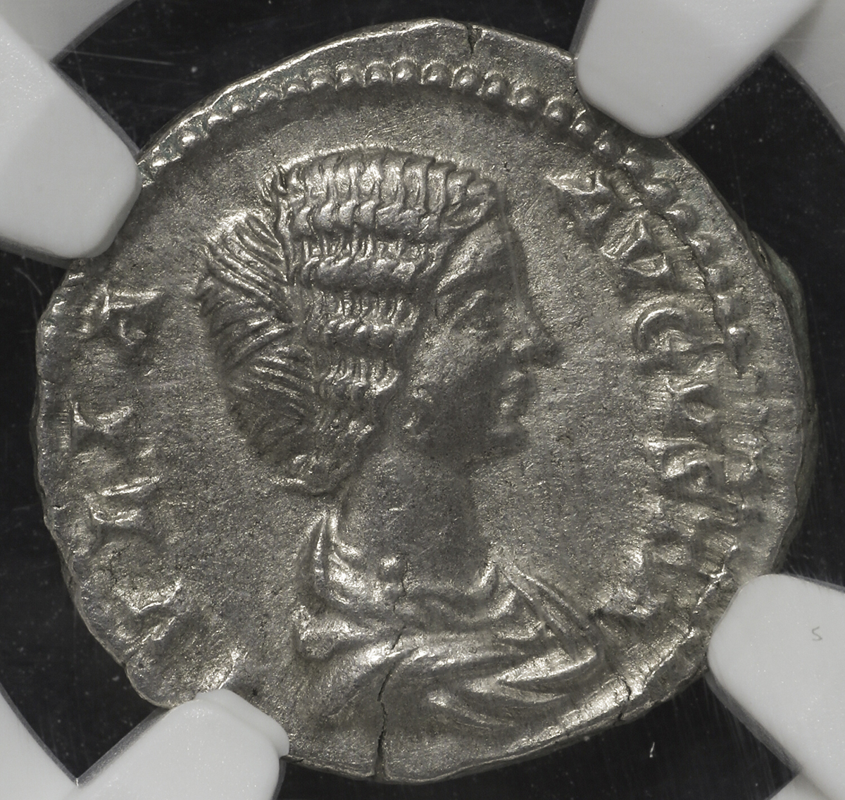 Coin Museum | Roman Empire ローマ帝国 AR Denarius Julia Domna ユリア・ドムナ AD193~217  小ヒビ -EF