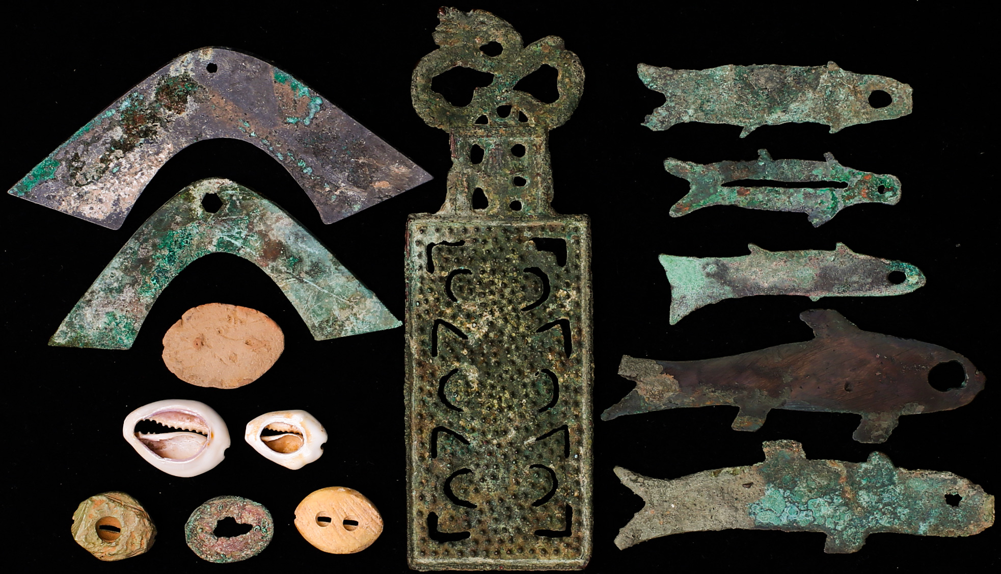 貨幣博物館 | 先秦 (XianQin) 龍扭星 小型45.5mmx135.4mm,磐幣(x2),魚