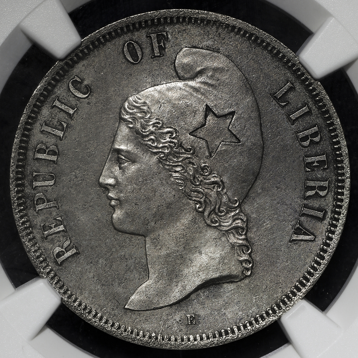 auction,NGC-PF61LIBERIA リベリア Pattern 50Cents in Silver Plated Copper 1889E  Proof AU