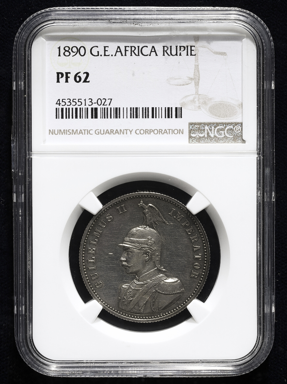 貨幣博物館 | GERMAN EAST AFRICA ドイツ領東アフリカ Rupie 1890 Proof AU~UNC