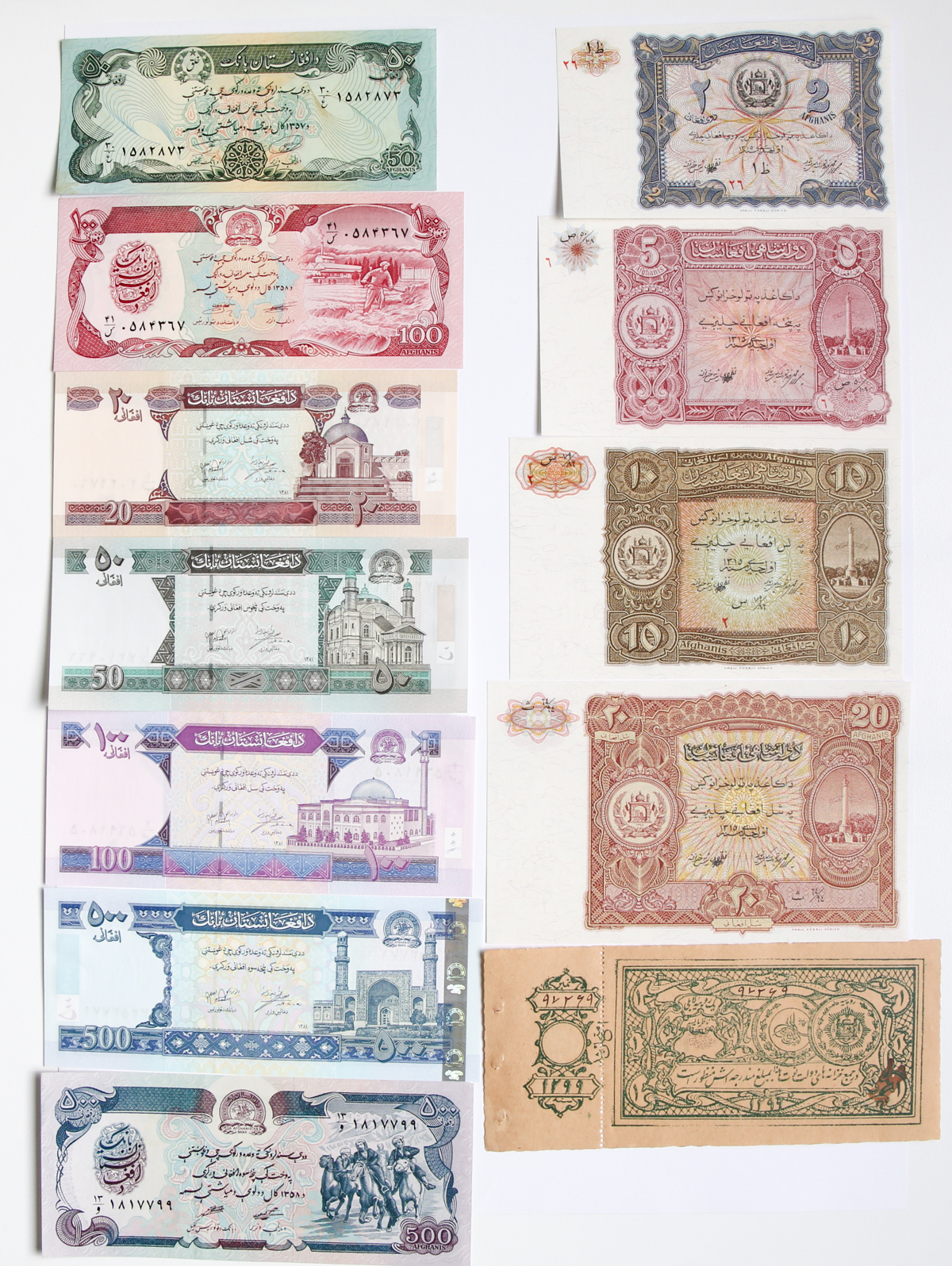 未使用品　希少古銭アフガニスタン afghanistan 3枚セット 貨幣博物館 | AFGHANISTAN アフガニスタン 紙幣54枚