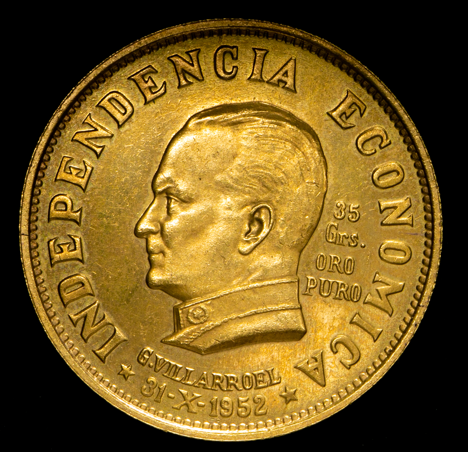 パピリオ・ラマルケイ（1オス・ボリビア） 貨幣博物館 | BOLIVIA ボリビア Token 1952 金貨約38.9g