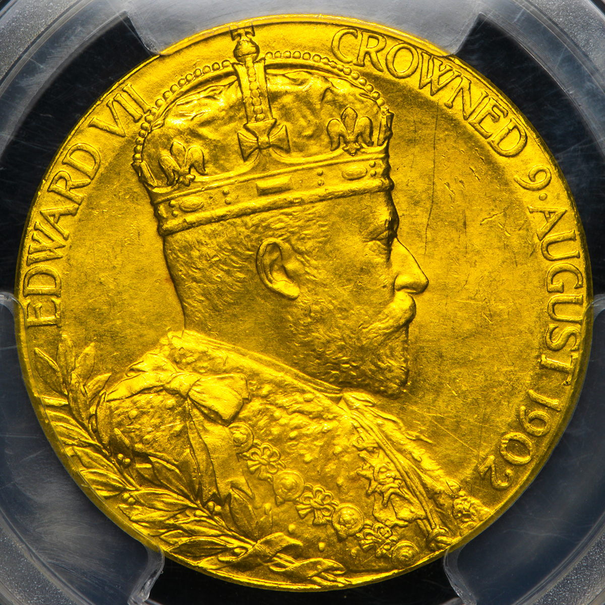 ③大型記念メダル 55mm 1902年 英国 エドワード7世戴冠式 銅貨-