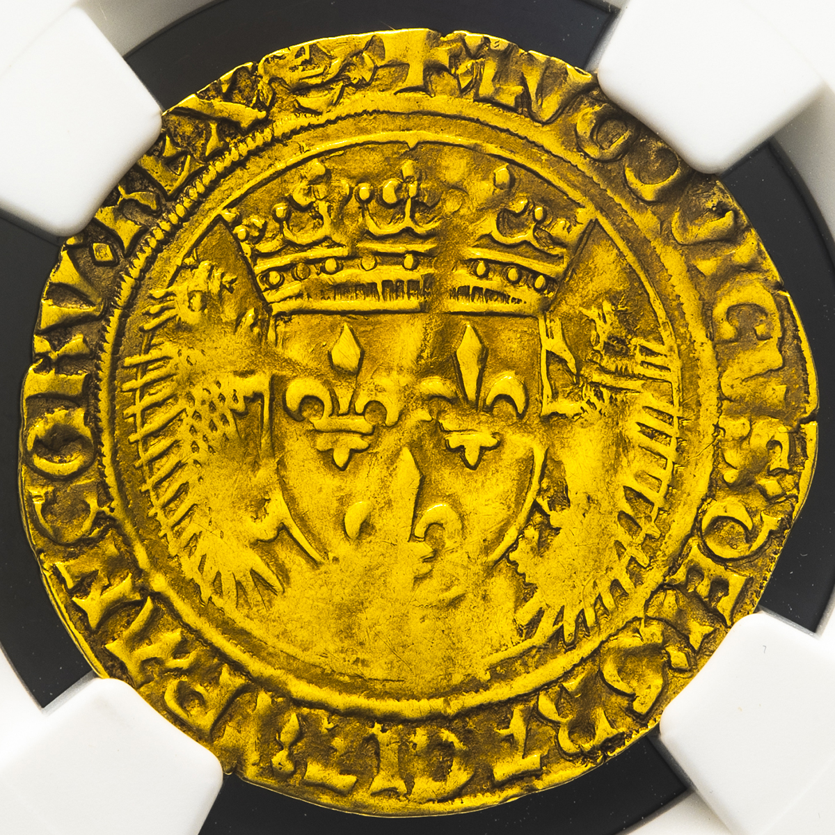 オークション France Louis Xii ルイ12世 1498 1515 Ecu D Or Au Pocepic Nd 1498 1515 Ngc Xf45