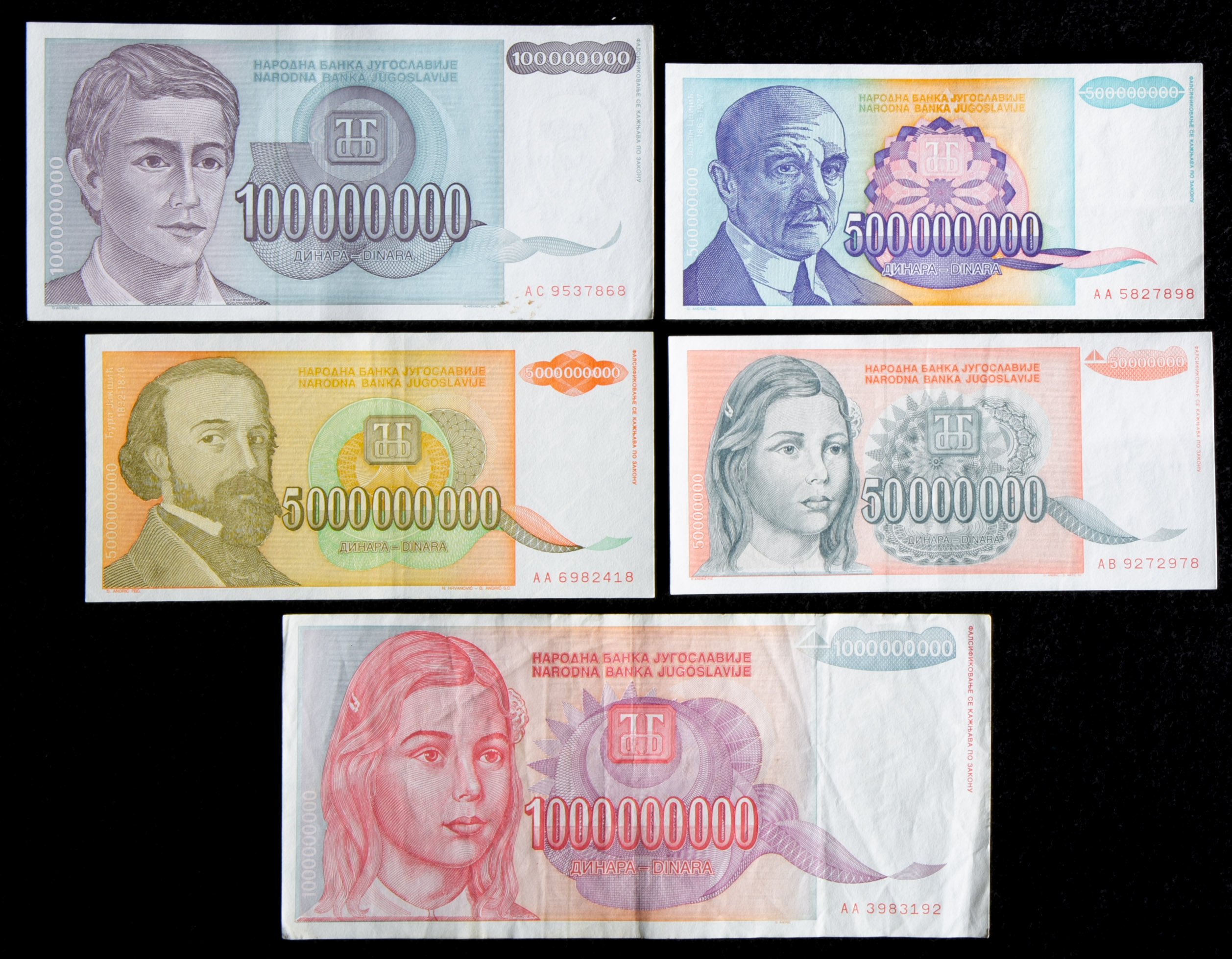 ユーゴスラビア 旧紙幣 貨幣博物館 | YUGOSLAVIA ユーゴスラビア Lot of Inflational