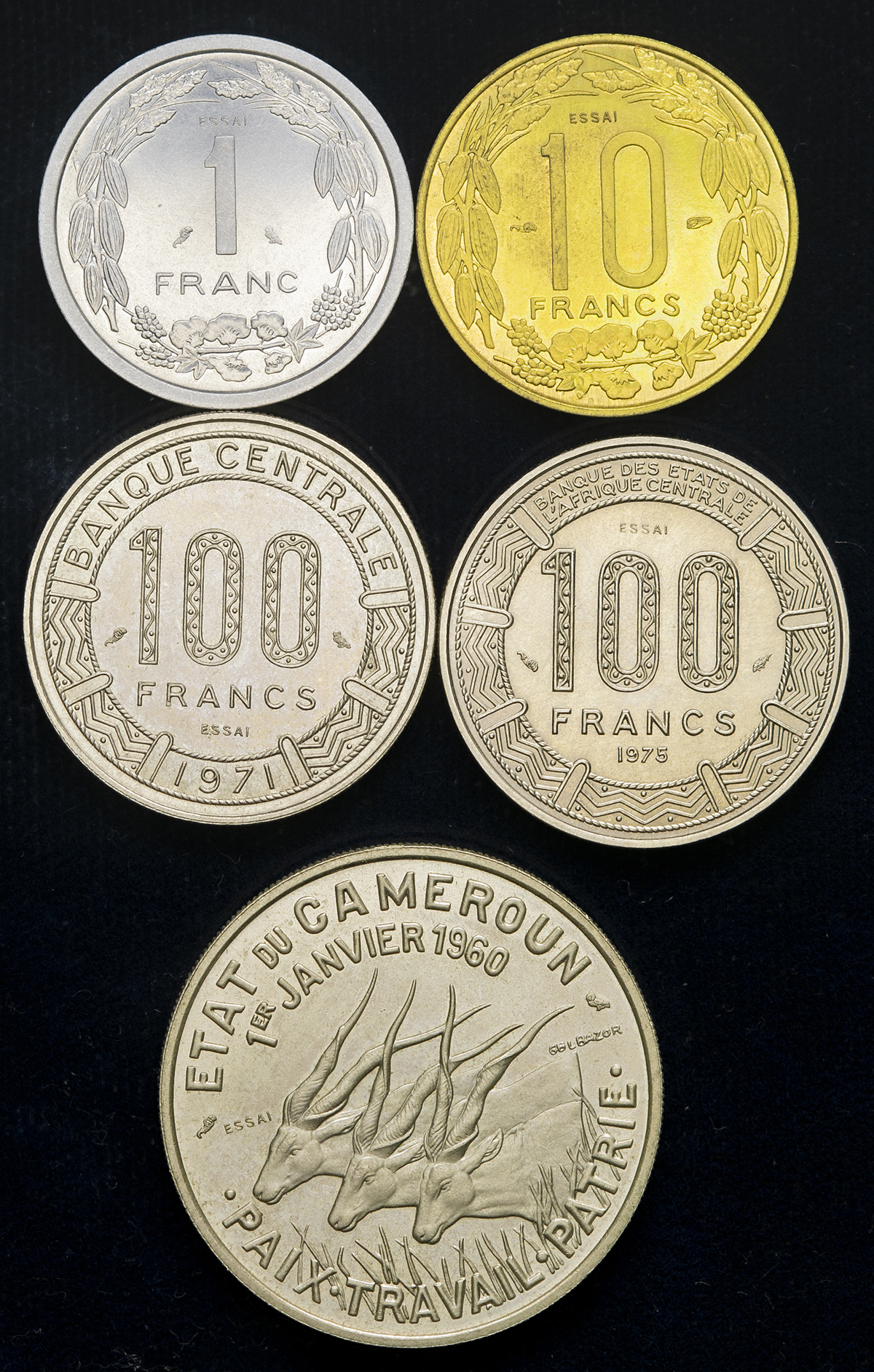 貨幣博物館 | CAMEROON カメルーン Essai 1,10,50,100(x2)Francs 貨幣博物館 | CAMEROON カメルーン Essai 1,10,50,100(x2)Francs