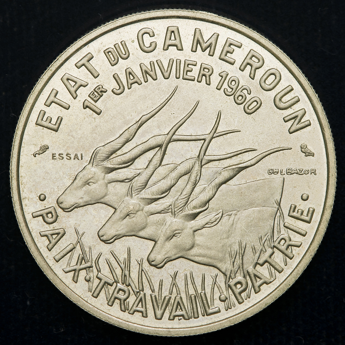 フランス領カメルーン、1925 貨幣博物館 | CAMEROON カメルーン Essai 1,10,50,100(x2)Francs 1969