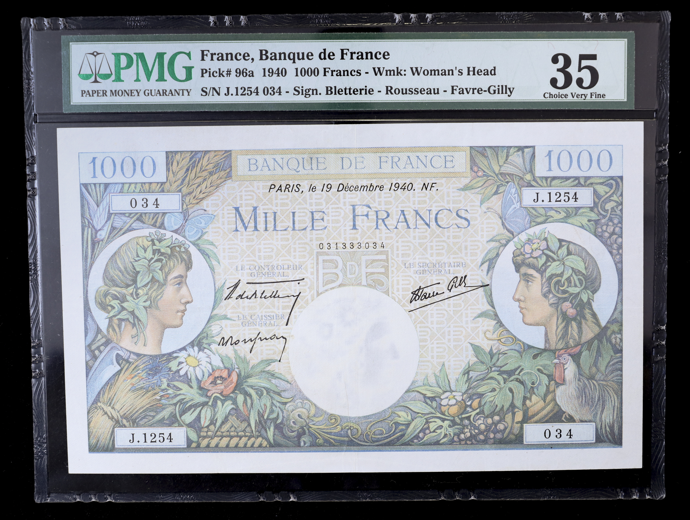 貨幣博物館 | FRANCE フランス 紙幣 Banknotes 1000Francs