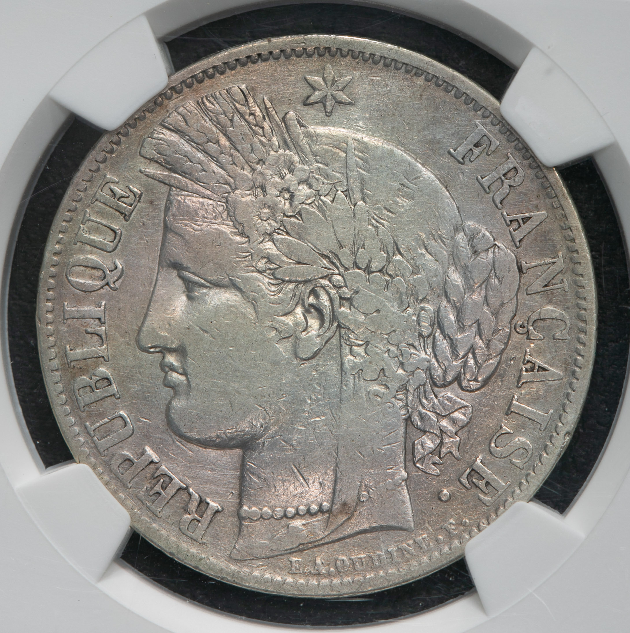 钱币博物馆 France 2nd Rep 第二共和政 1848 51 5francs 1850k Ngc Vf Details Surface Hairlines