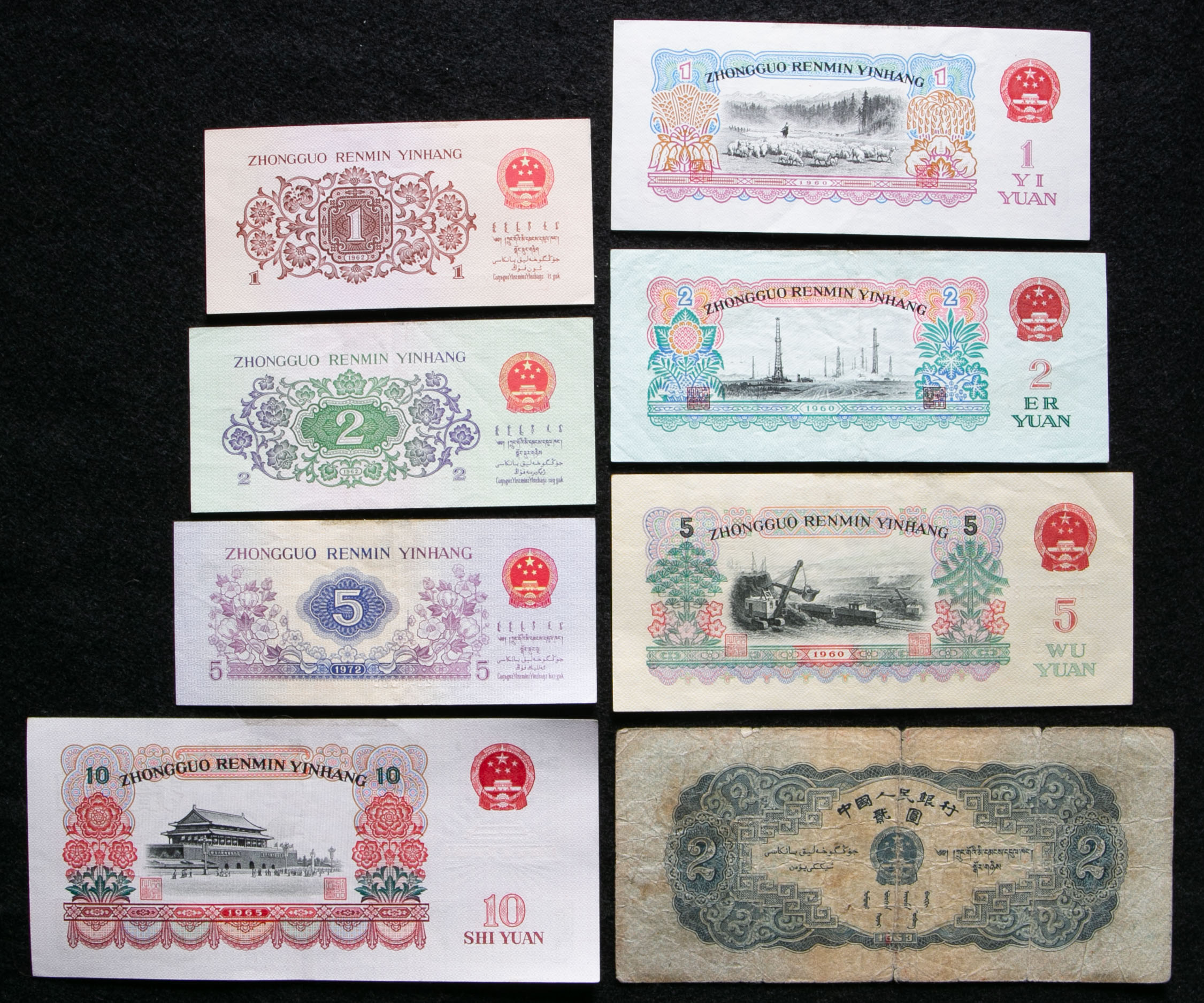 貨幣博物館 | 紙幣 Banknotes Lot of People's Bank of China Notes 中国人民銀行券各種 Mixed  condition状態混合