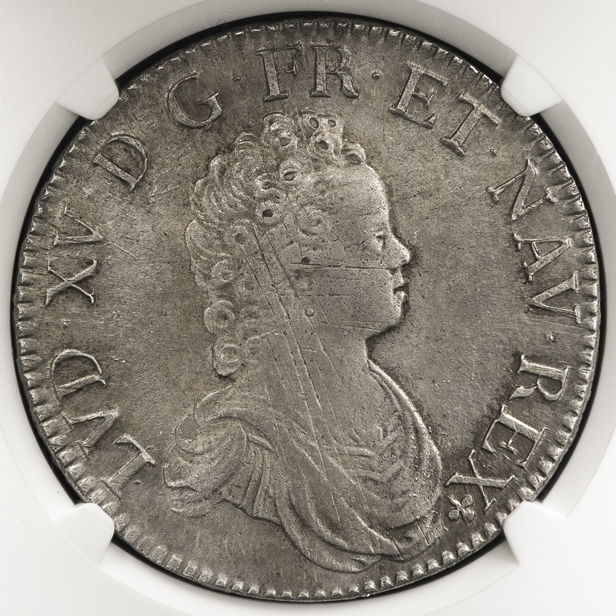 貨幣博物館 | FRANCE Louis XV ルイ15世（1715~1774） Ecu de Vertugadin 1718A 洗浄 EF