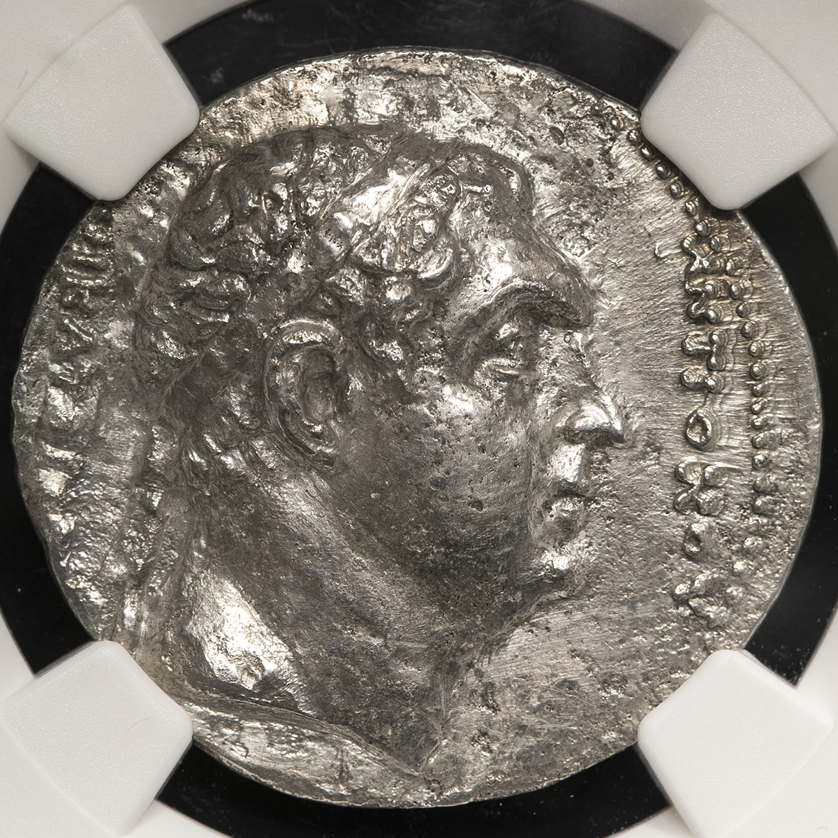 貨幣博物館 | Kingdom of Bactria & Indo-Greek バクトリア王国とインド・グリーク AR Tetradrachm  Agathocles アガトクレース 185~180/70BC EF
