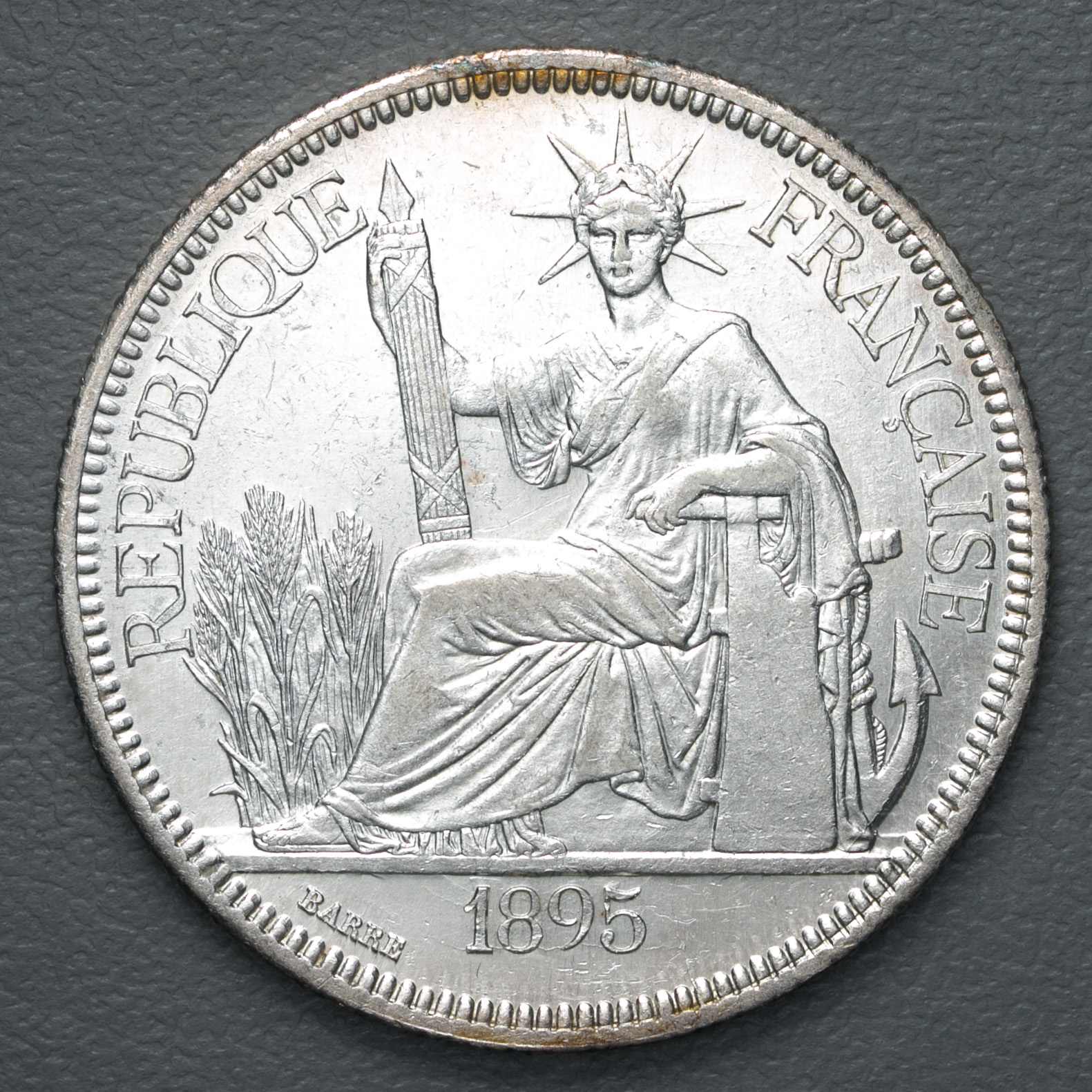 1491.　フランス領　インドシナ　 貿易銀貨　レプリカ品　？　詳細不明 正規品質保証】 1491. フランス領 詳細不明 ？ レプリカ品 貿易