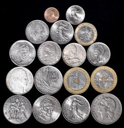 オークション,フランスコイン各種 計17枚 Centime 1903 / 10Francs銀貨,その他