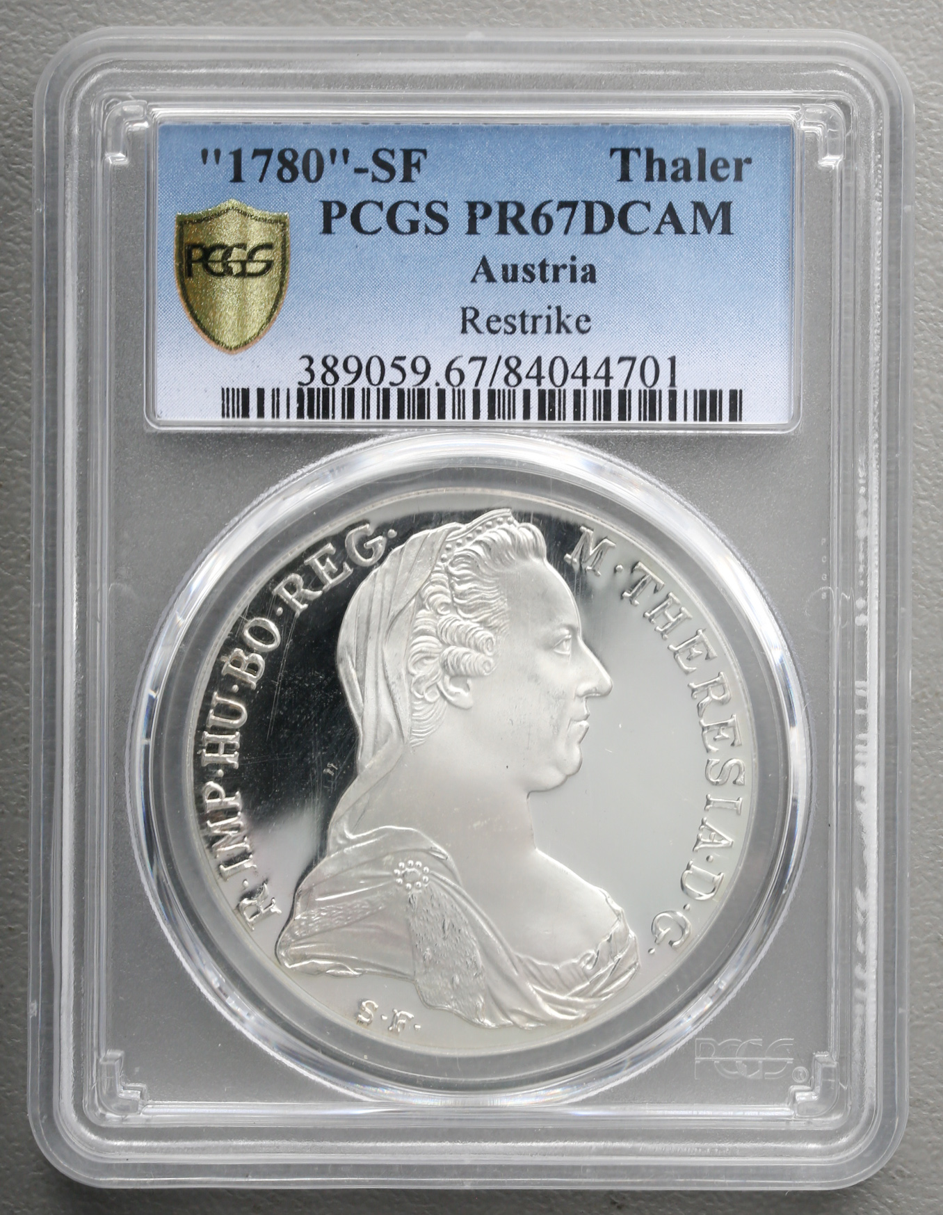 貨幣博物館 | AUSTRIA オーストリア Restrike Taler 1780 PCGS-PR67DCAM