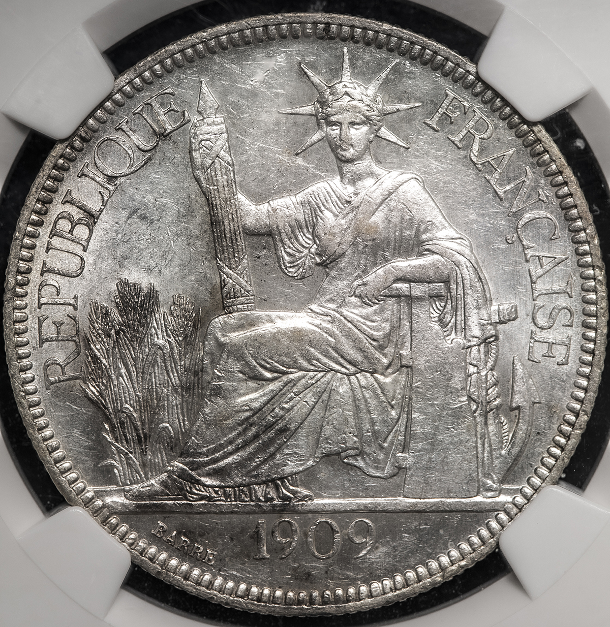 限时竞拍,FRENCH INDO-CHINA フランス領インドシナPiastre 1909A NGC