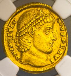 古代コイン】ローマ帝国AD337-361 コンスタンティウス2世 銅貨 AU-