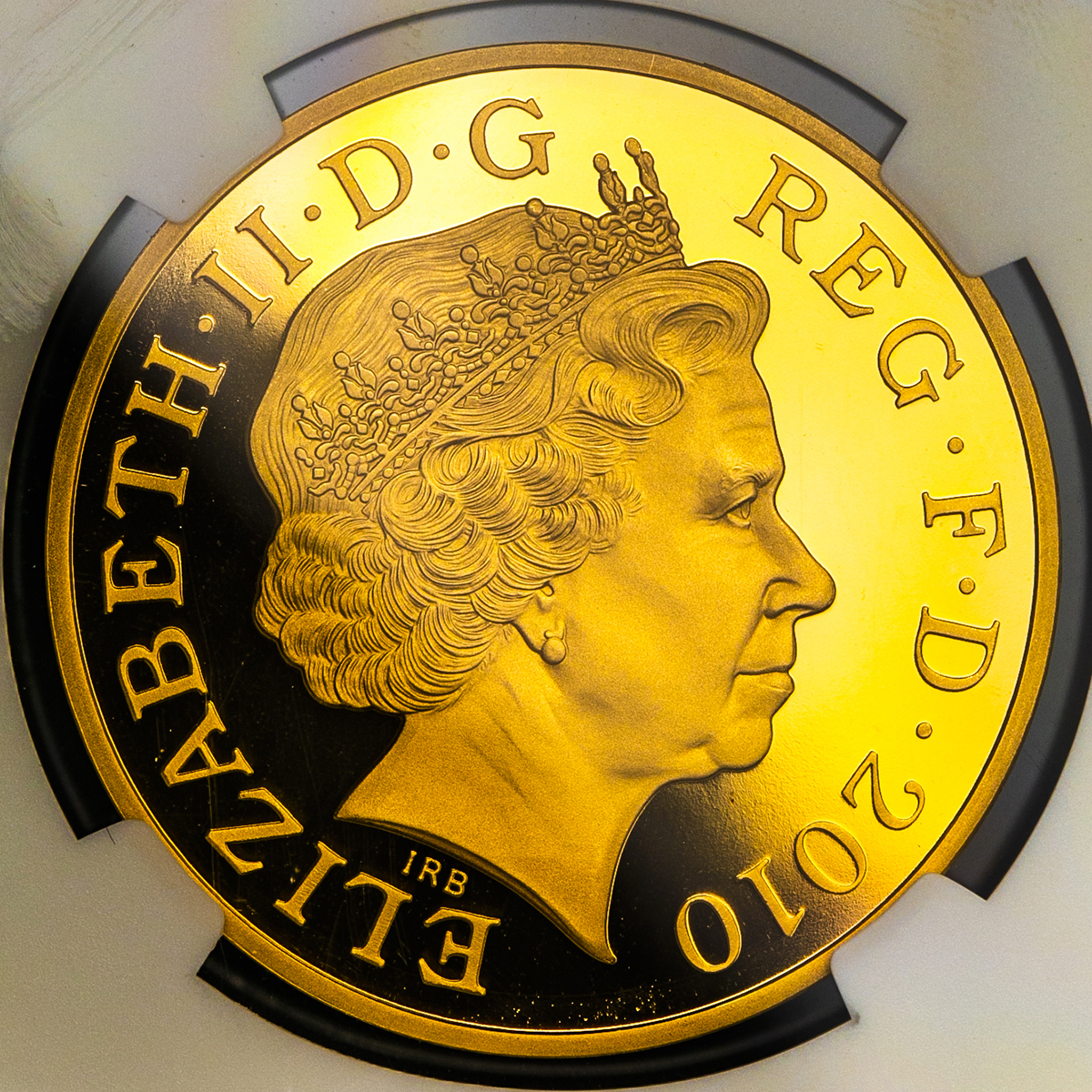 限时竞拍,NGC-PF70 Ultra Cameo GREAT BRITAIN Elizabeth II エリザベス2世（1952~） 5Pounds  in Gold 2010保証書・オリジナルケース付with cert and original case Proof