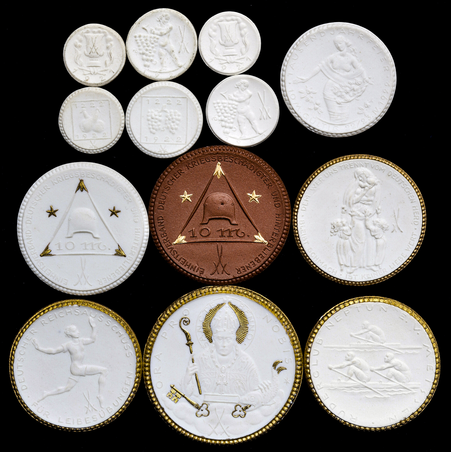 よ*ぴ様 1921年ドイツ　シュトゥットガルト 5マルク陶貨-Notgeld 金 ドイツ オストザクセン 1921 10マルク陶貨 畑の農夫