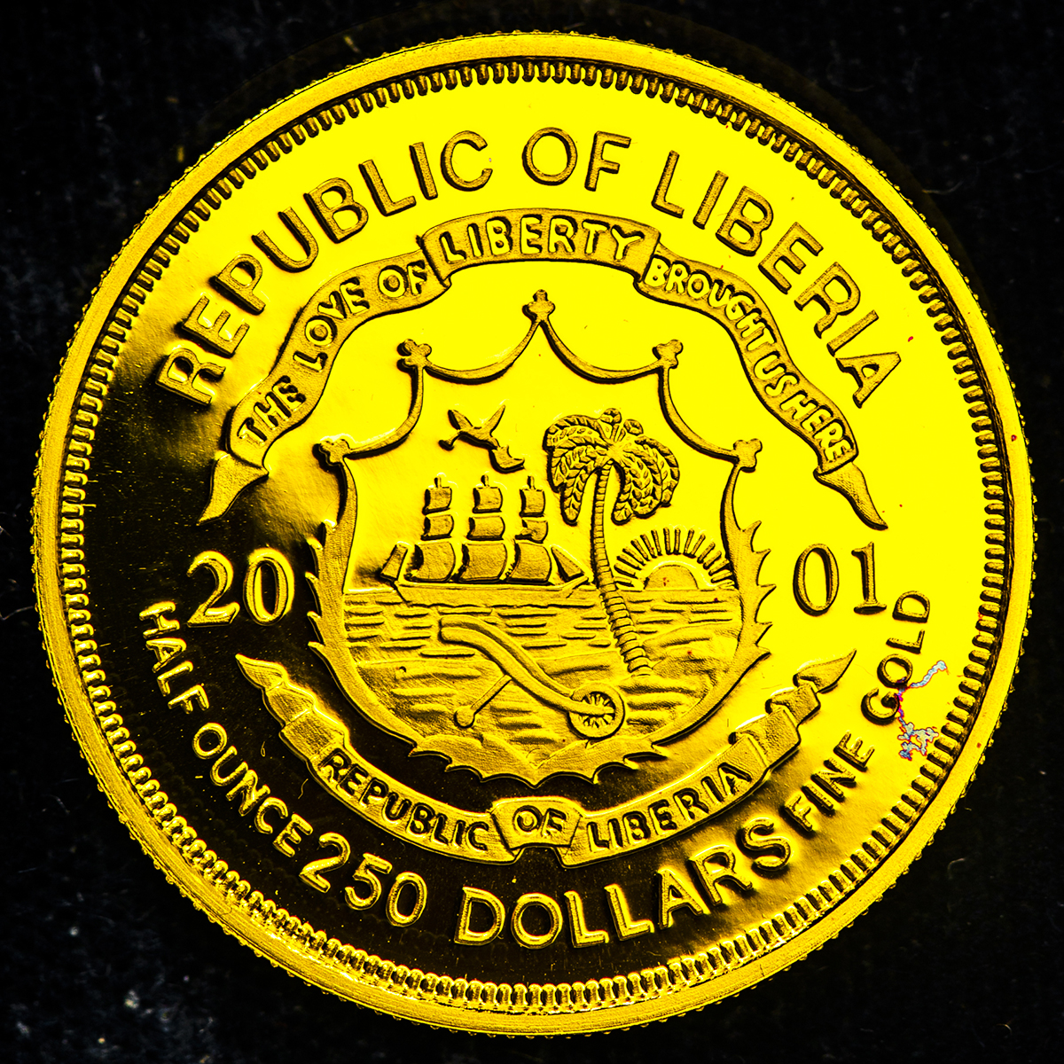 貨幣博物館 | LIBERIA リベリア 250Dollars 2001 Proof