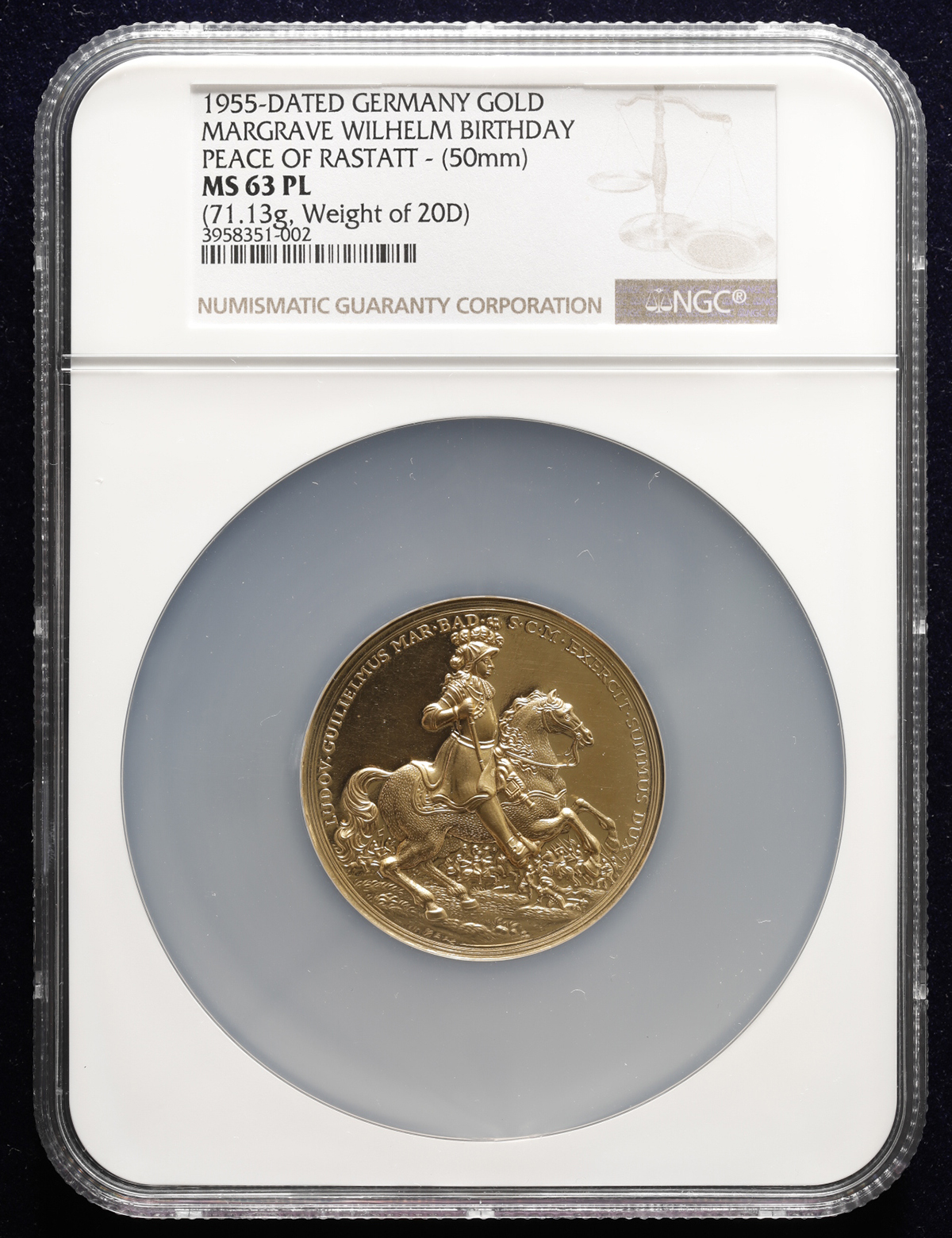 貨幣博物館 | GERMANY Federal Rep 西ドイツ AV Medal(20Ducats Size) 1955 プルーフライク UNC 貨幣博物館 | GERMANY Federal Rep 西ドイツ AV Medal(20Ducats Size) 1955 プルーフライク UNC