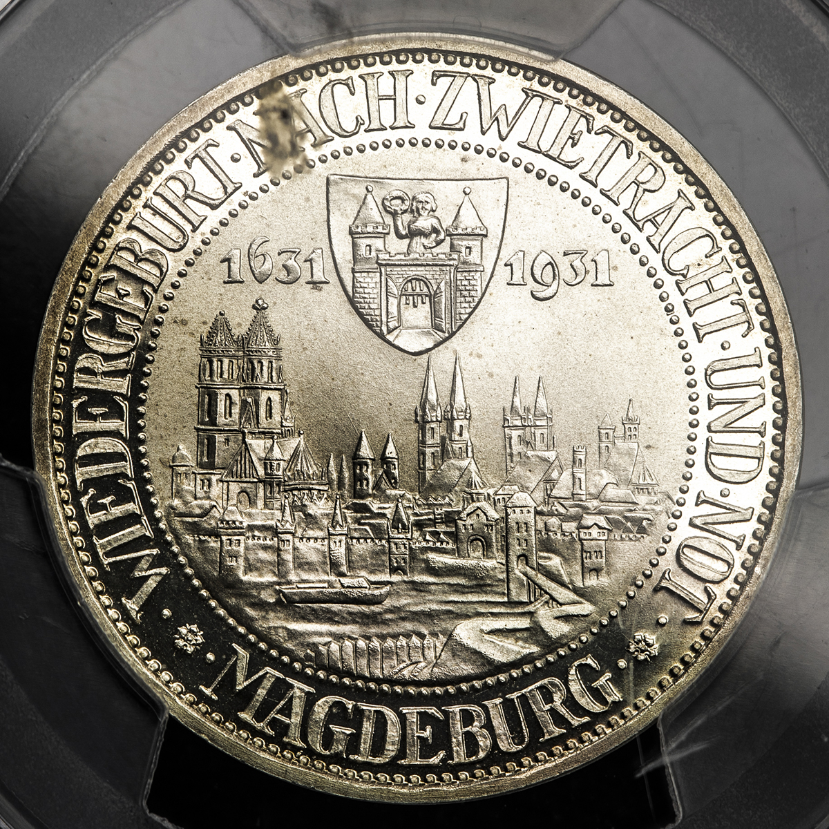 ○ドイツ(ワイマール共和国) 1925年A PCGS MS65 ラインラント1000周年