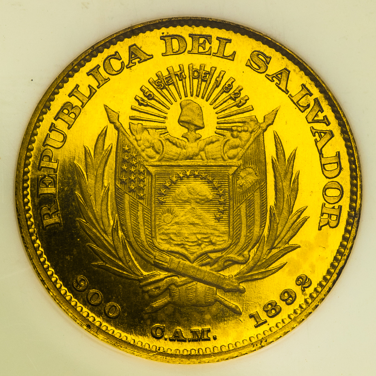 貨幣博物館 | EL SALVADOR エルサルバドル Gilt Pattern 5Pesos in
