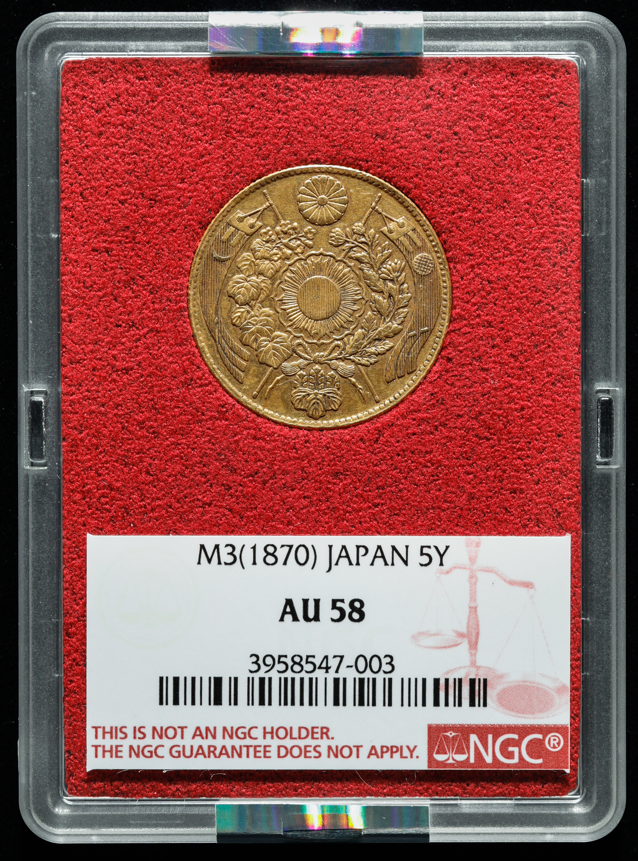 限时竞拍,近代金貨日本財務省旧5円明治3年1870 金900／銅100 箱付並品