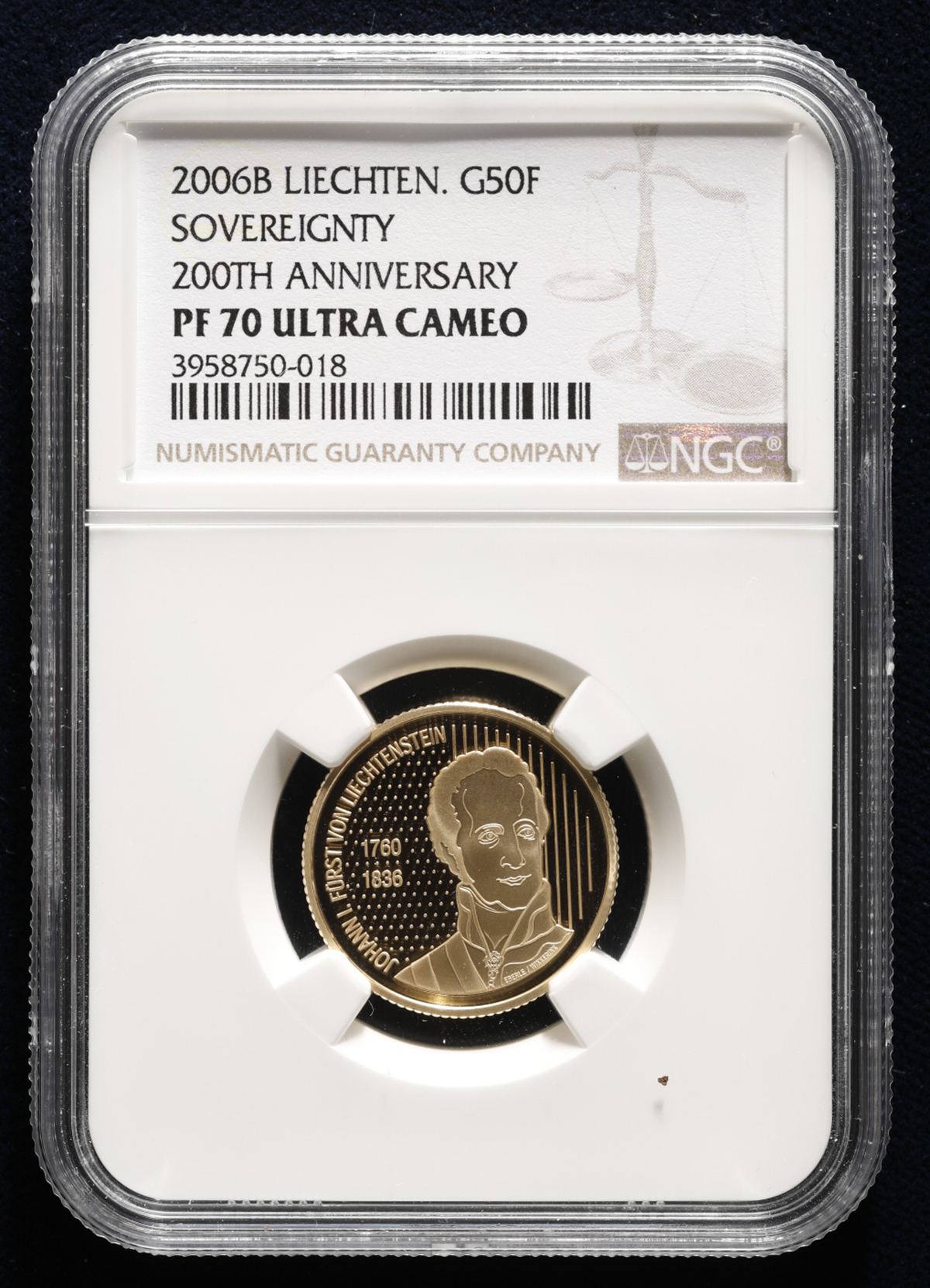 貨幣博物館 | LIECHTENSTEIN リヒテンシュタイン 50Franken 2006 Proof