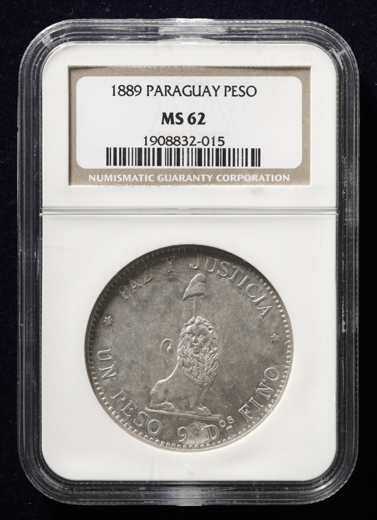 貨幣博物館 | PARAGUAY パラグアイ Peso 1889 AU~UNC