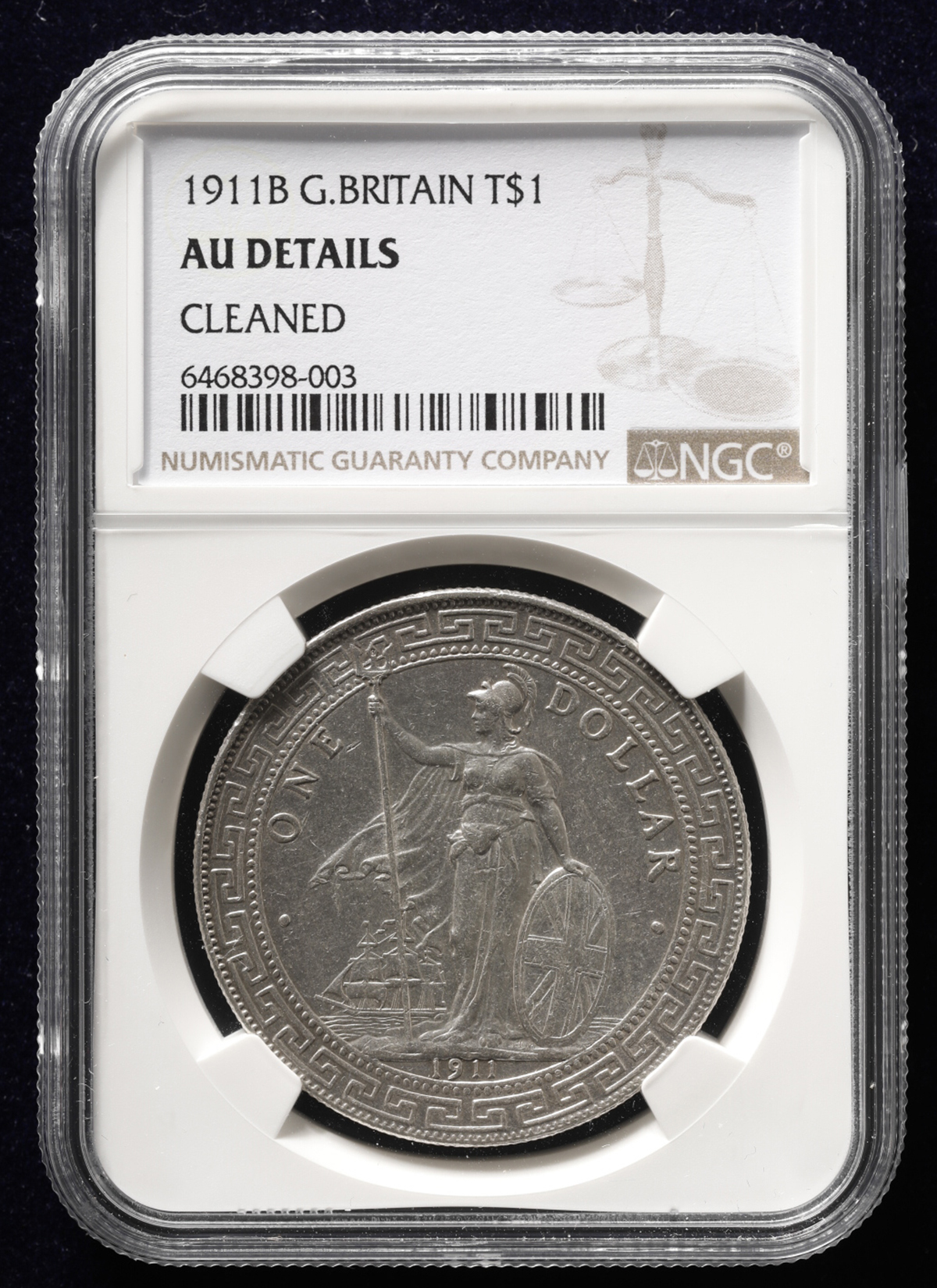 貨幣博物館 | British Trade Dollar イギリス貿易銀 Dollar 1911B 洗浄 EF