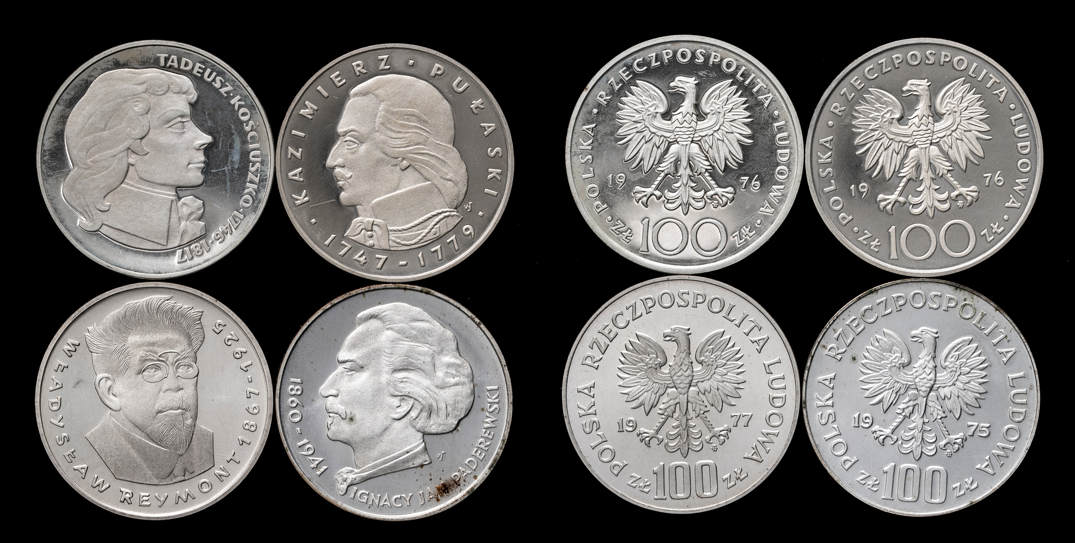 貨幣博物館 | POLAND ポーランド 100Zlotych 1975,76,77 返品不可 Sold