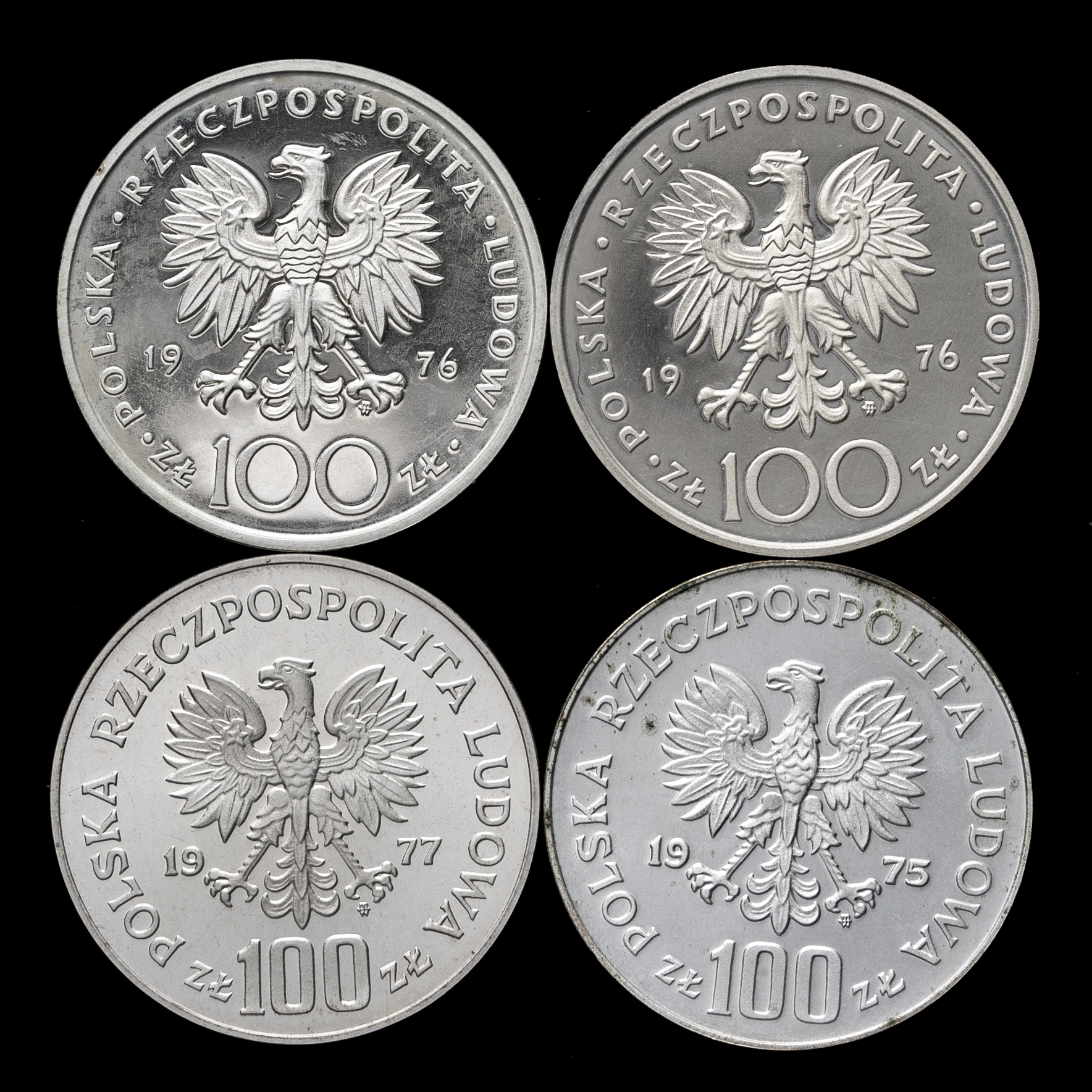 貨幣博物館 | POLAND ポーランド 100Zlotych 1975,76,77 返品不可 Sold