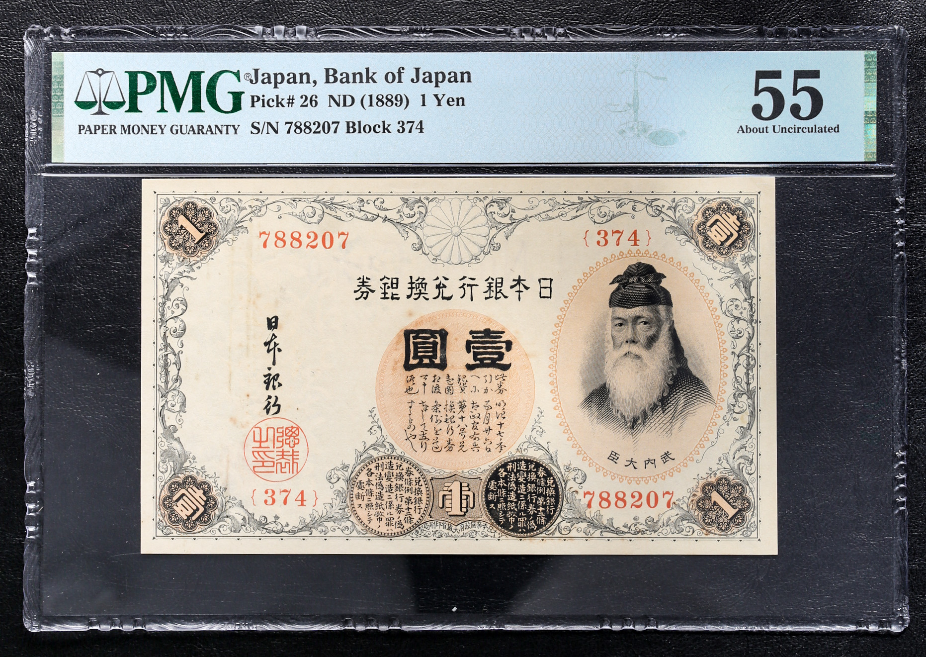 貨幣博物館 | 漢数字1円札 Bank of Japan（Kan-Suji） 明治22年