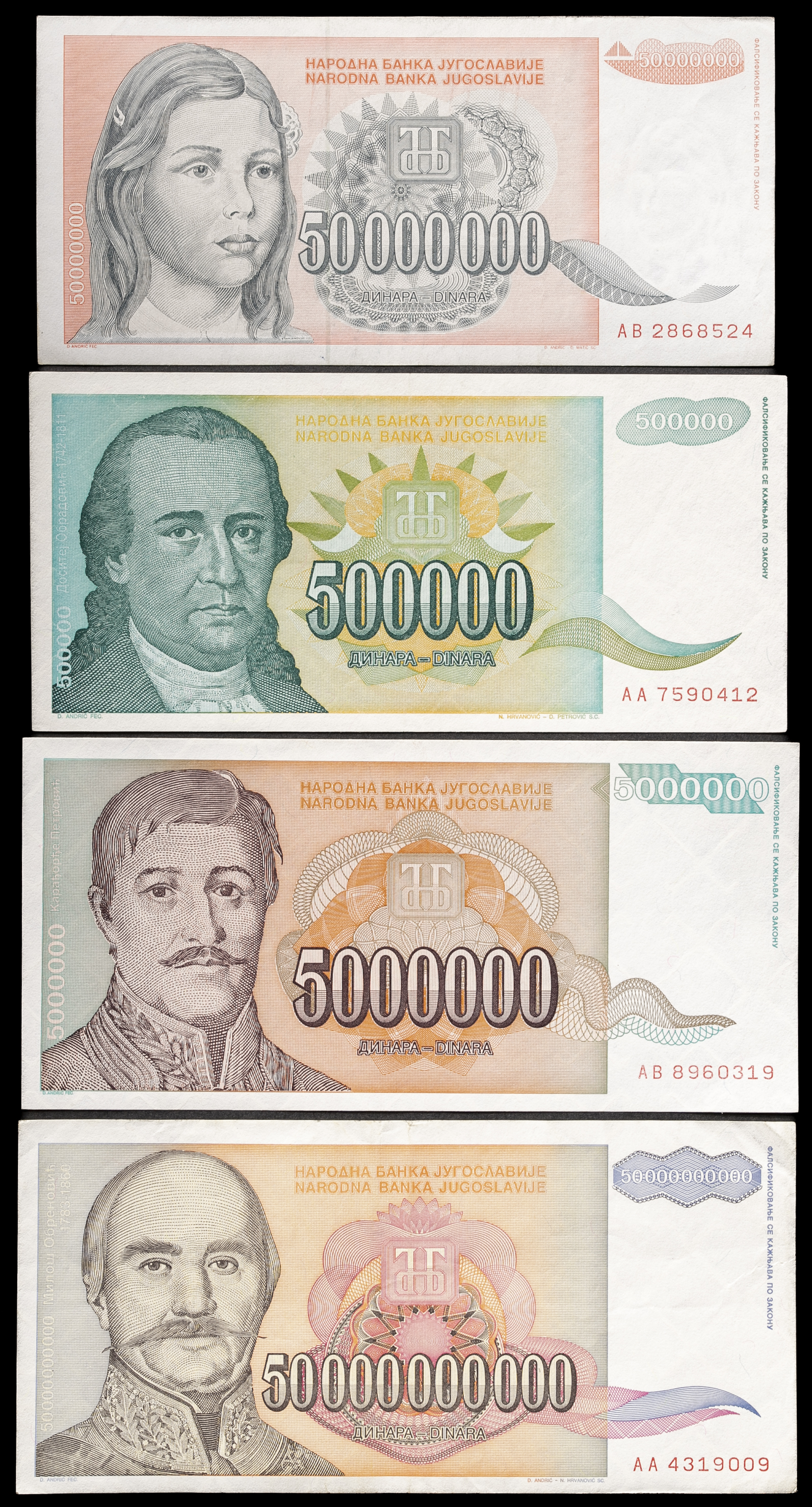 貨幣博物館 | YUGOSLAVIA ユーゴスラビア紙幣7枚 返品不可 Sold as is