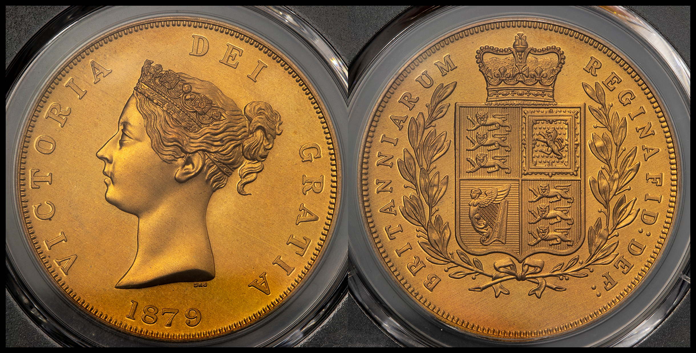 1879 イギリス ヴィクトリア PCGS PR67 INAレトロ クラウン銅貨 1879 イギリス ヴィクトリア PCGS PR67 INAレトロ クラウン銅貨