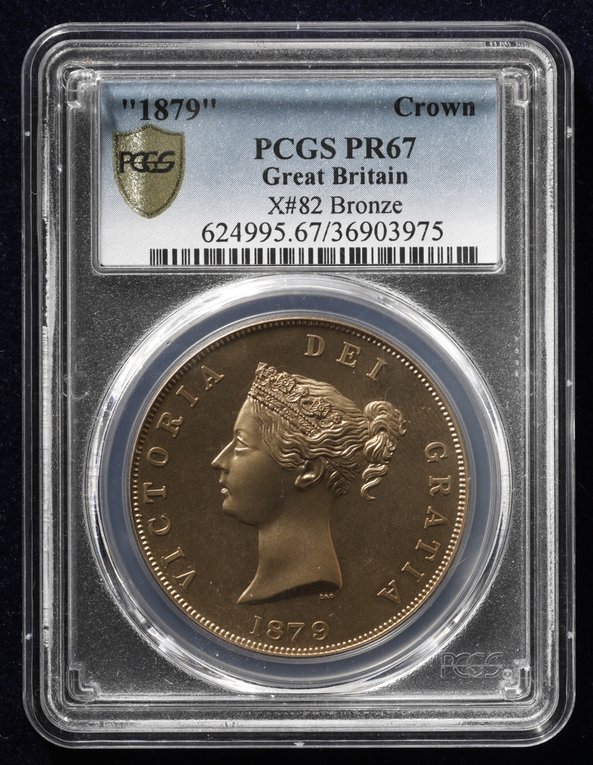 1879 イギリス ヴィクトリア PCGS PR67 INAレトロ クラウン銅貨 1879 イギリス ヴィクトリア PCGS PR67 INAレトロ クラウン銅貨